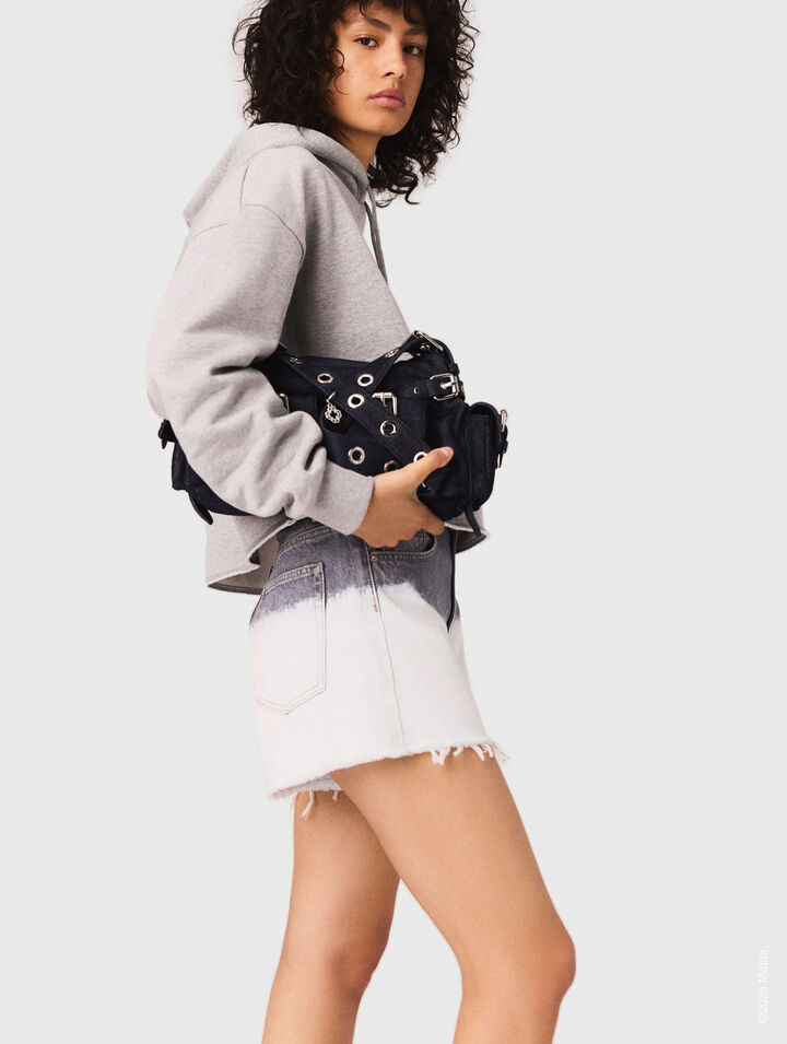 Sweatshirt crop avec logo brodé