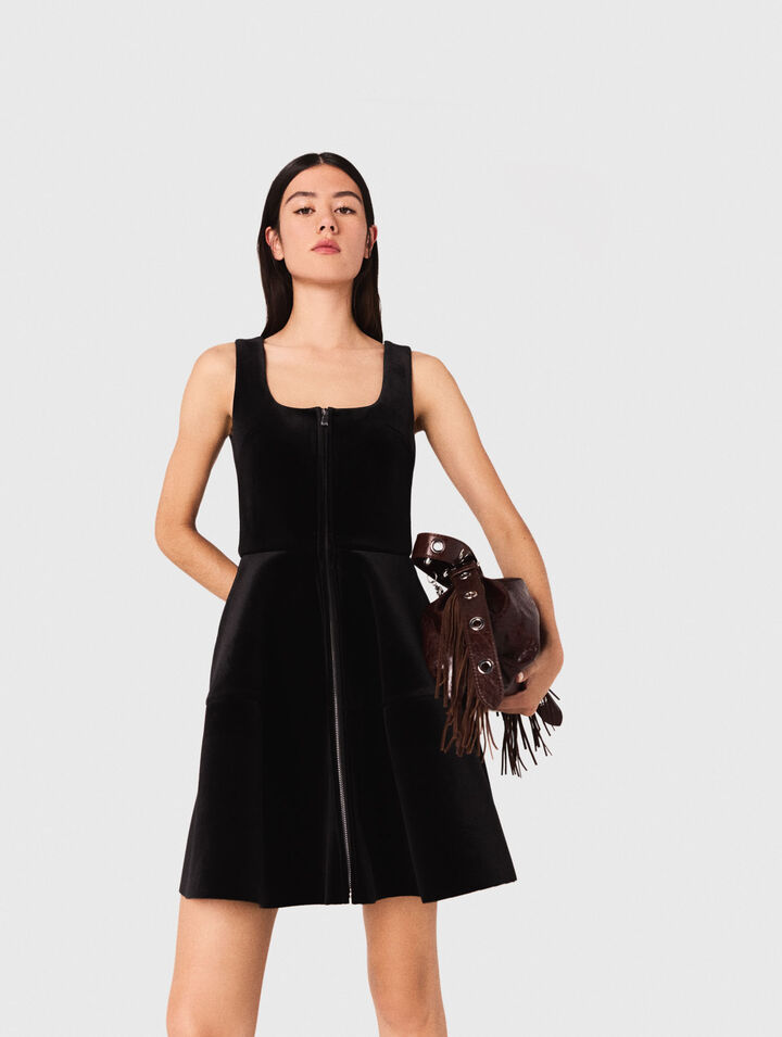 Robe courte patineuse en velours
