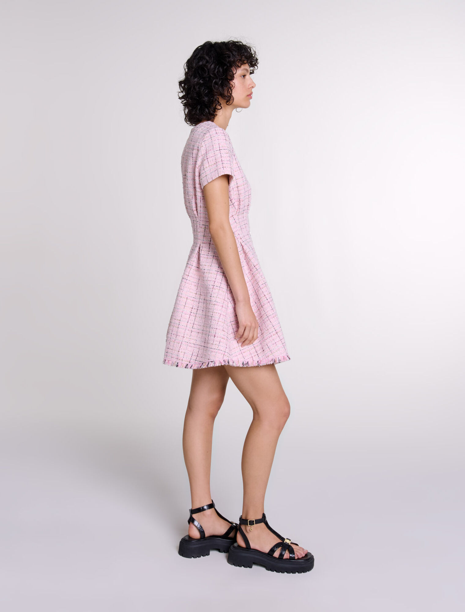 Robe babydoll en tweed