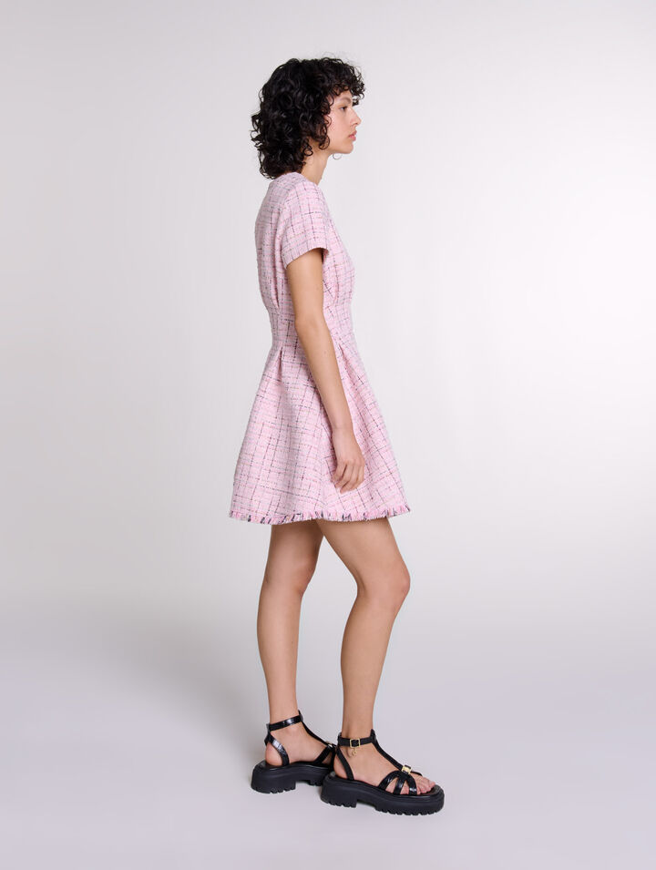 Robe babydoll en tweed