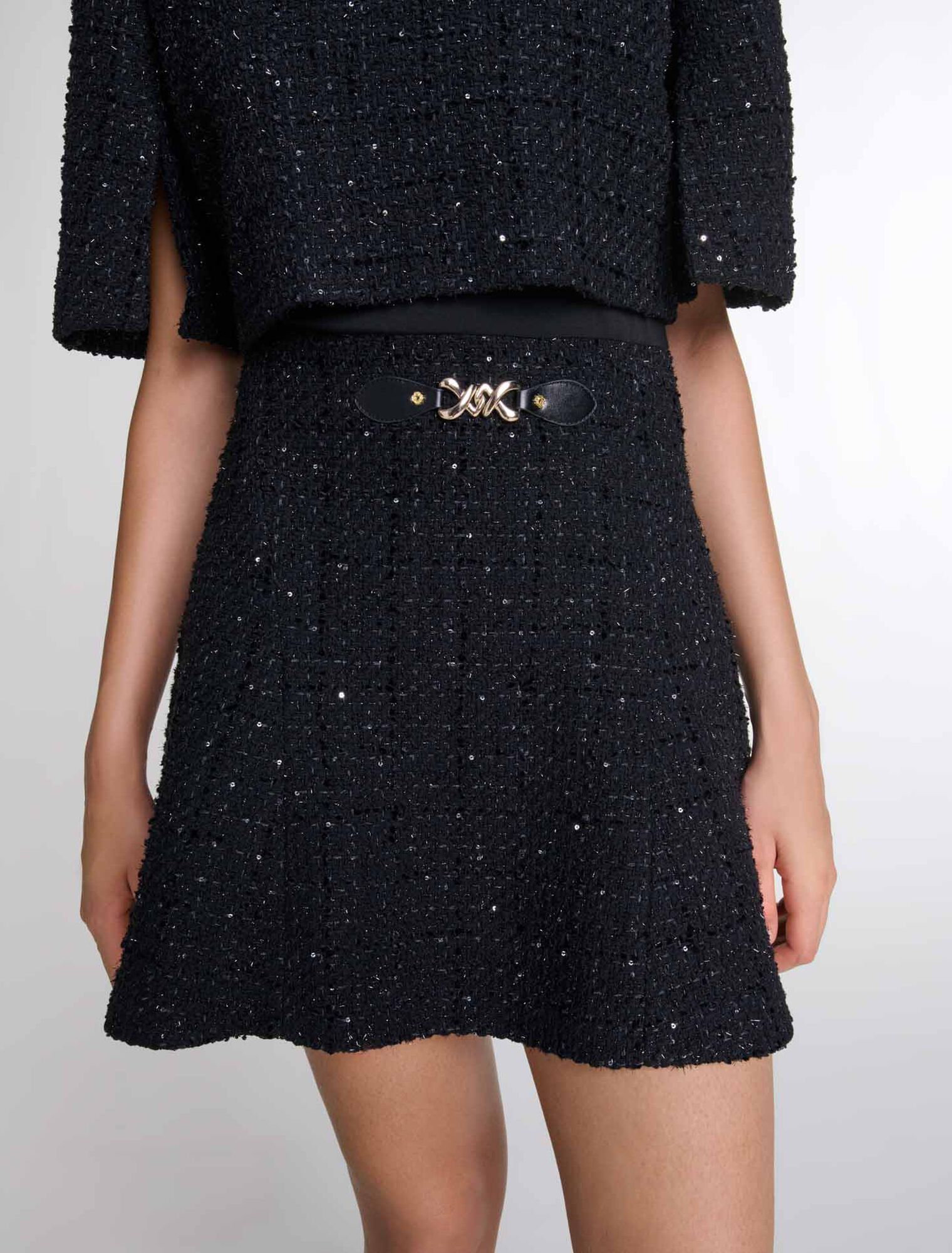 Robe courte 2-en-1 en tweed