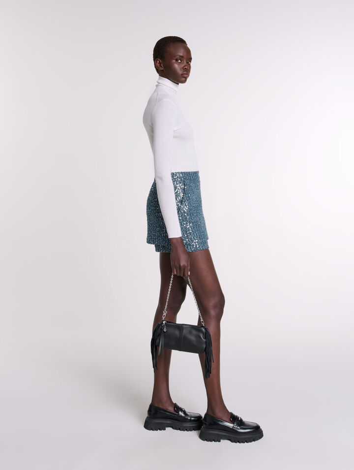 Short trompe l'œil en tweed