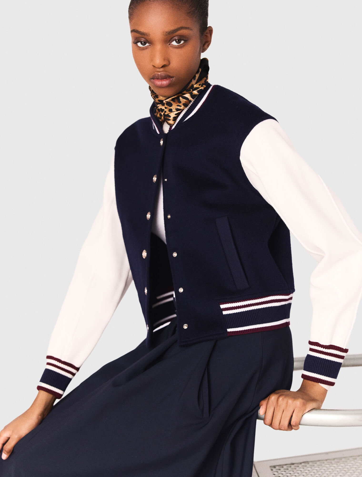 Bomber en tissu mélangé