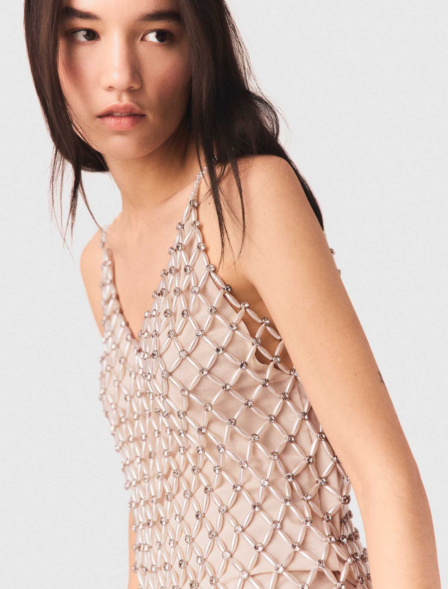 Robe courte perl&eacute; avec doublure