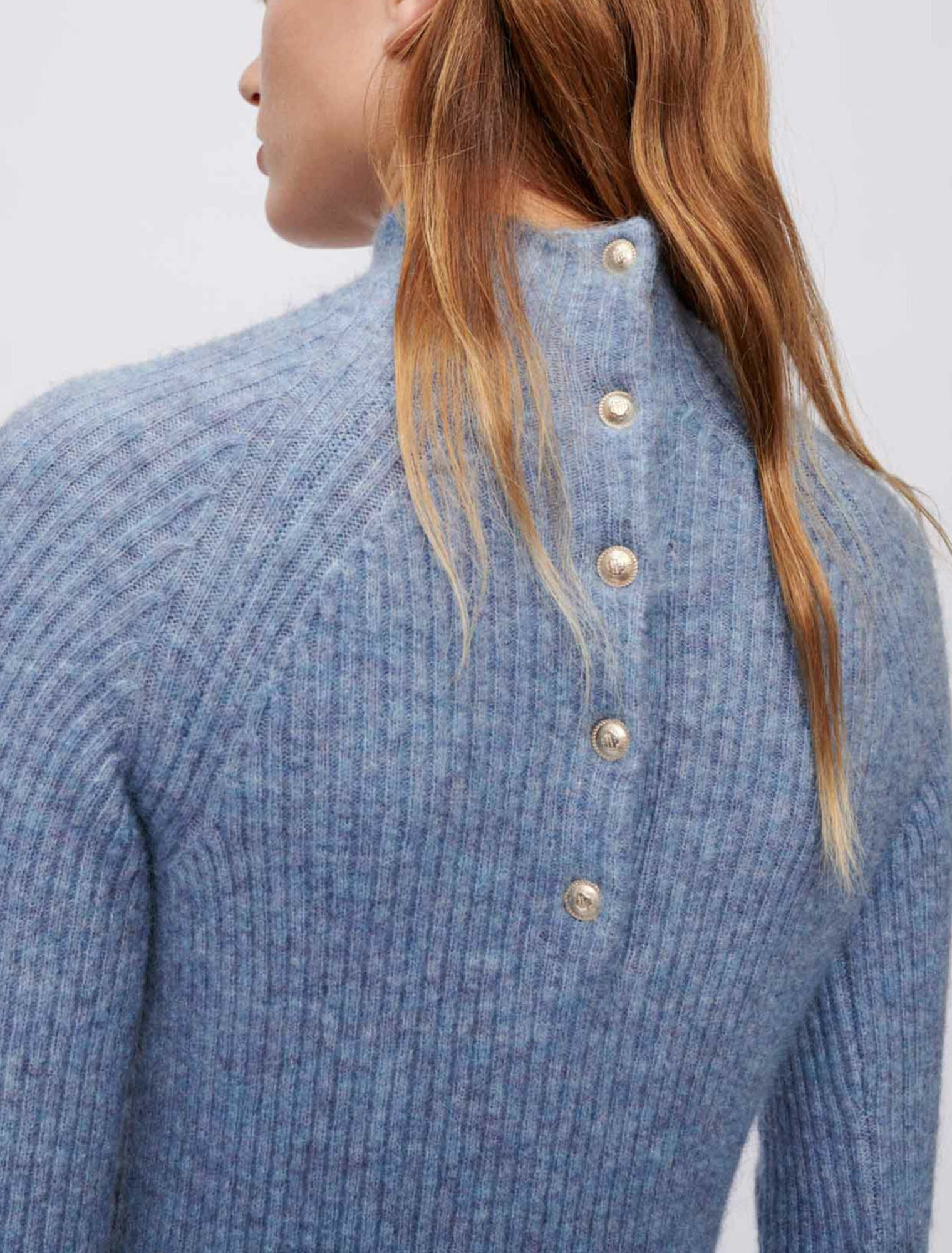Robe en mohair col montant