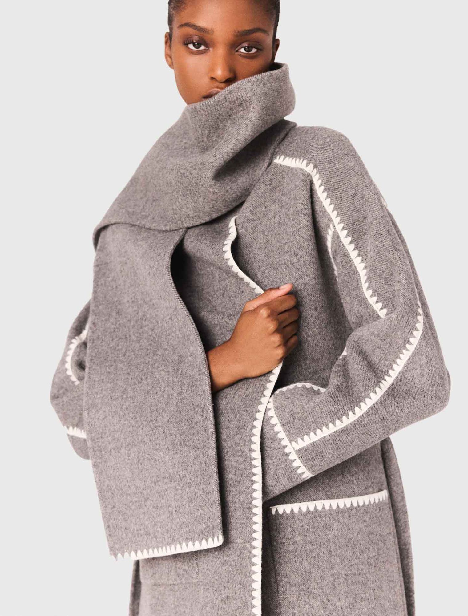 Manteau long double face
