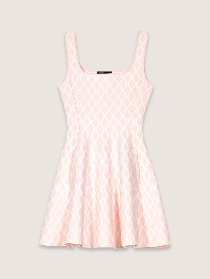 Robe courte en maille jacquard