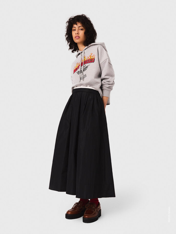Sweatshirt crop avec logo brodé