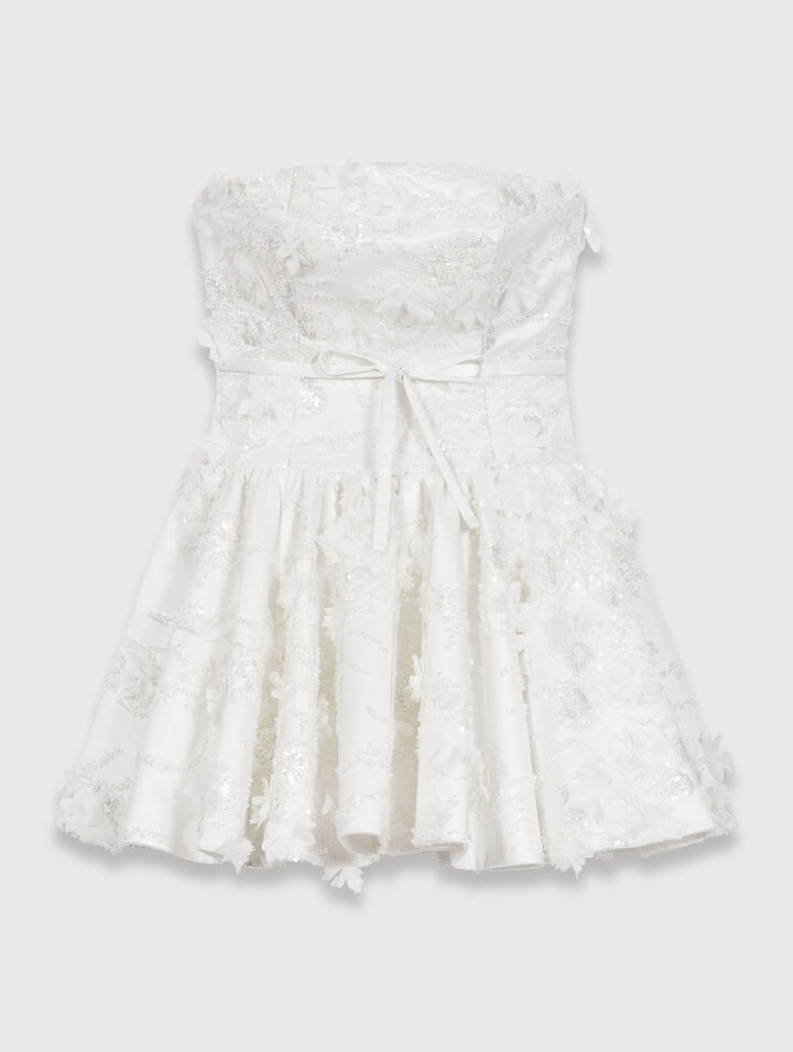 Robe bustier courte brod&eacute;e