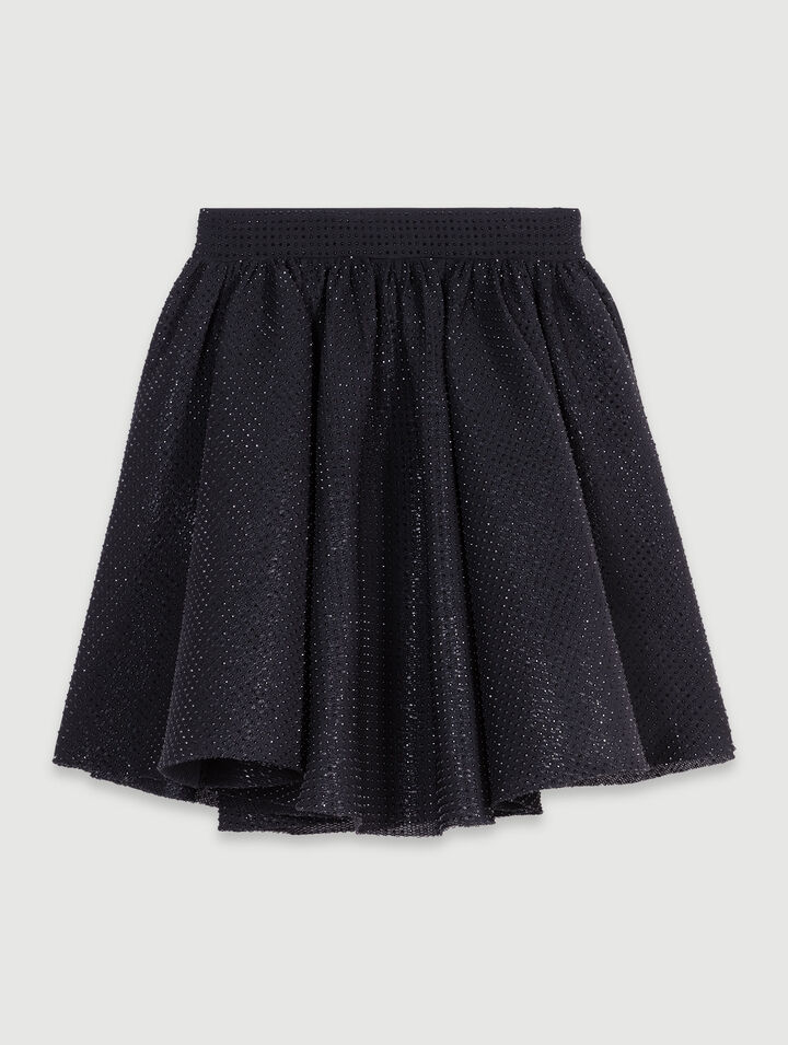Jupe courte volumineuse à strass