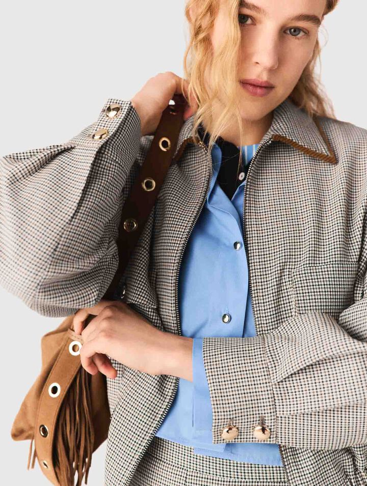 Blouson bomber &agrave; carreaux