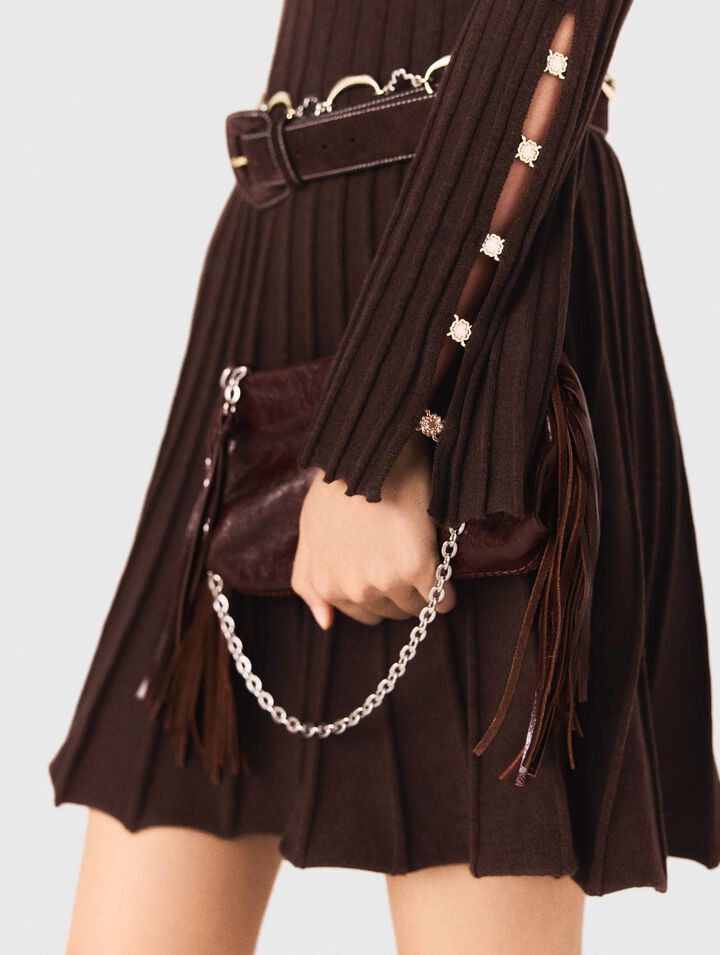 Robe courte patineuse à col montant
