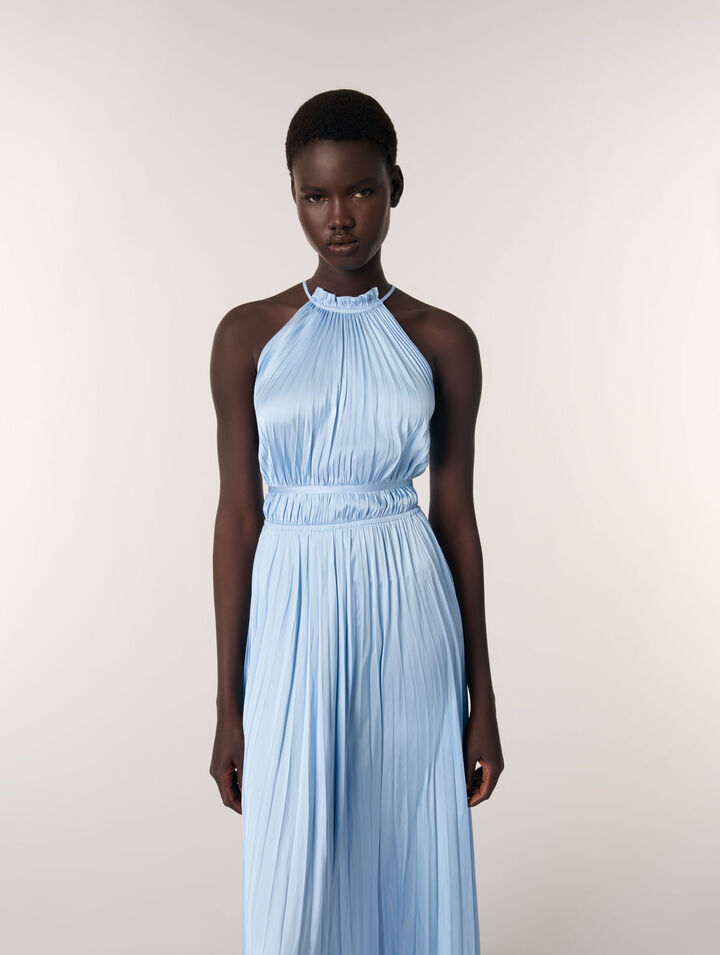Robe longue plissée
