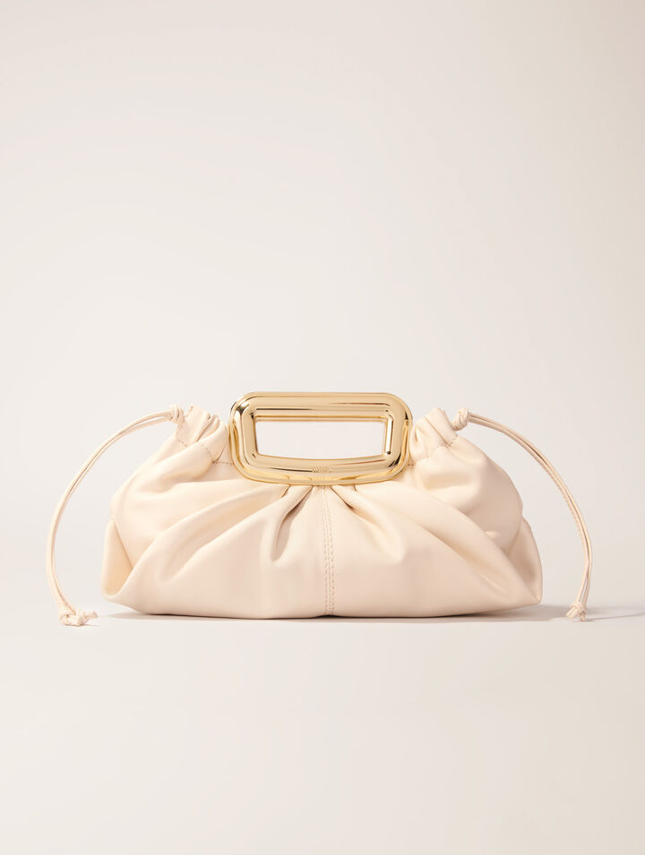 Clutch en cuir et poignée métal