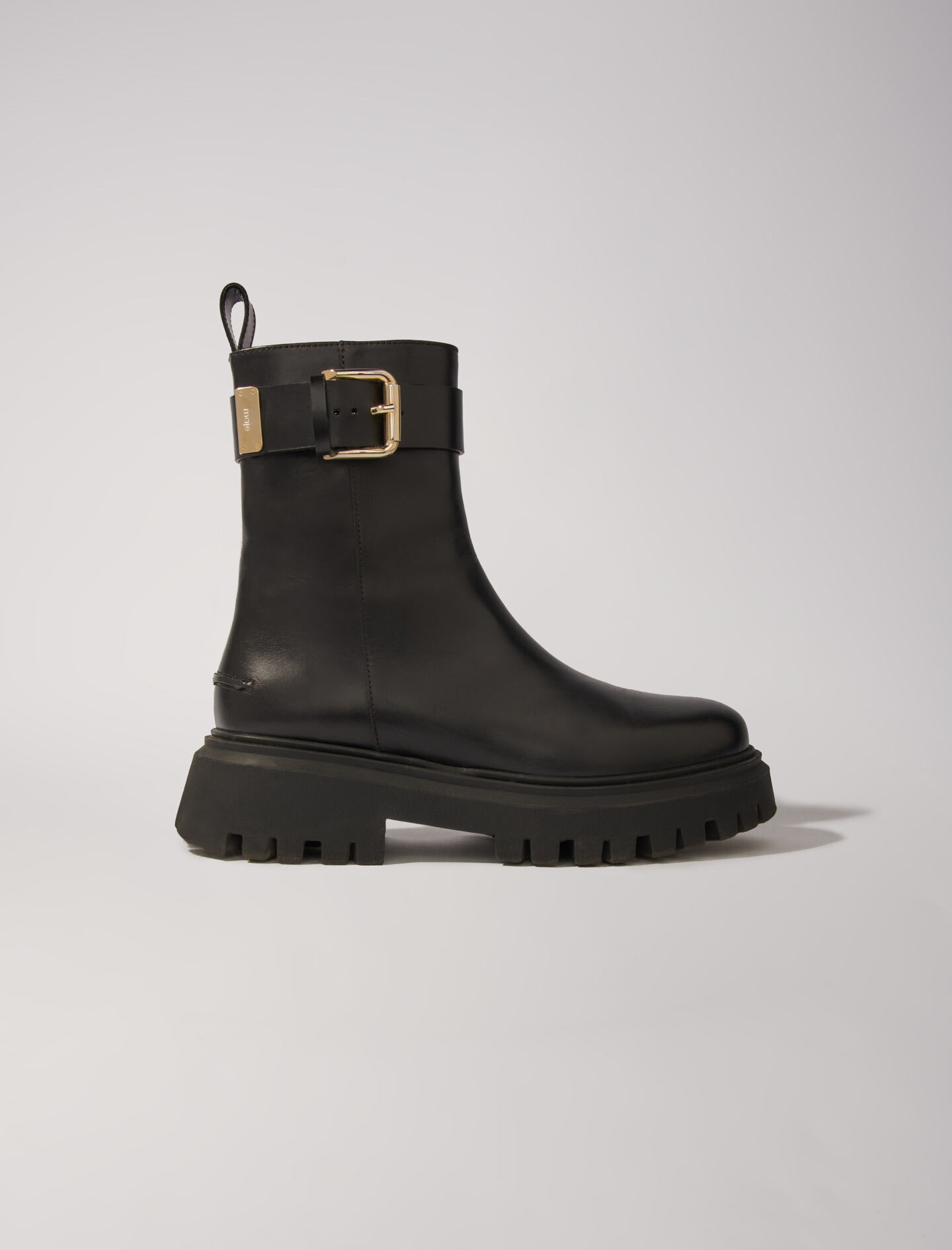 Bottines en cuir a boucle Bottines Bottes Maje