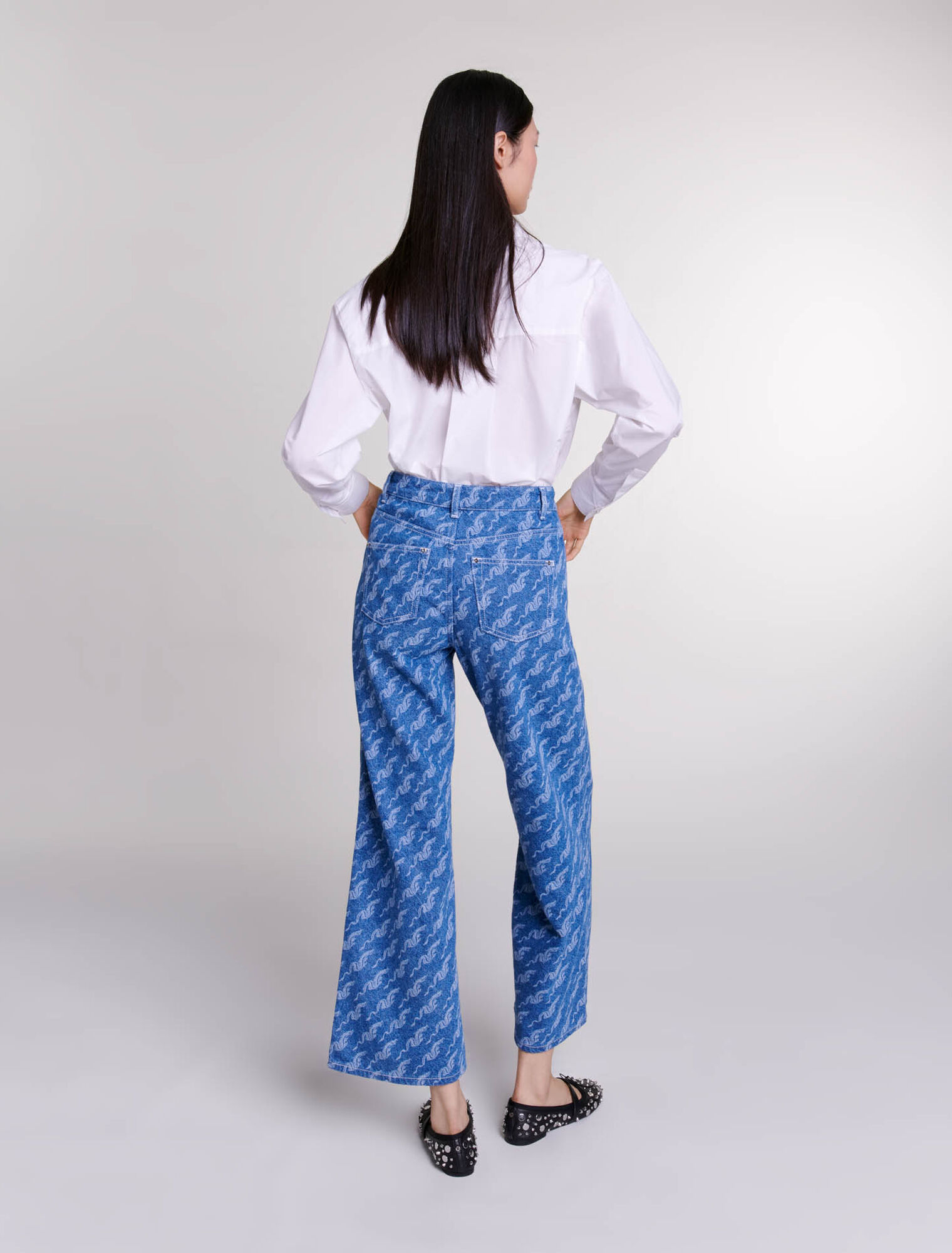 Jean large à motifs