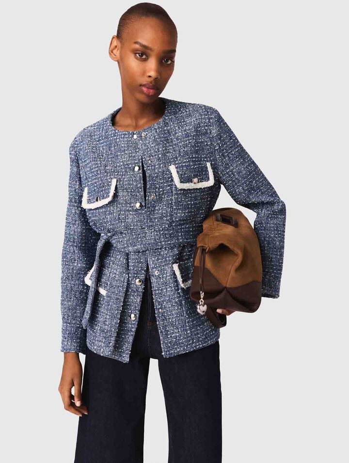 Veste 4 poches en tweed