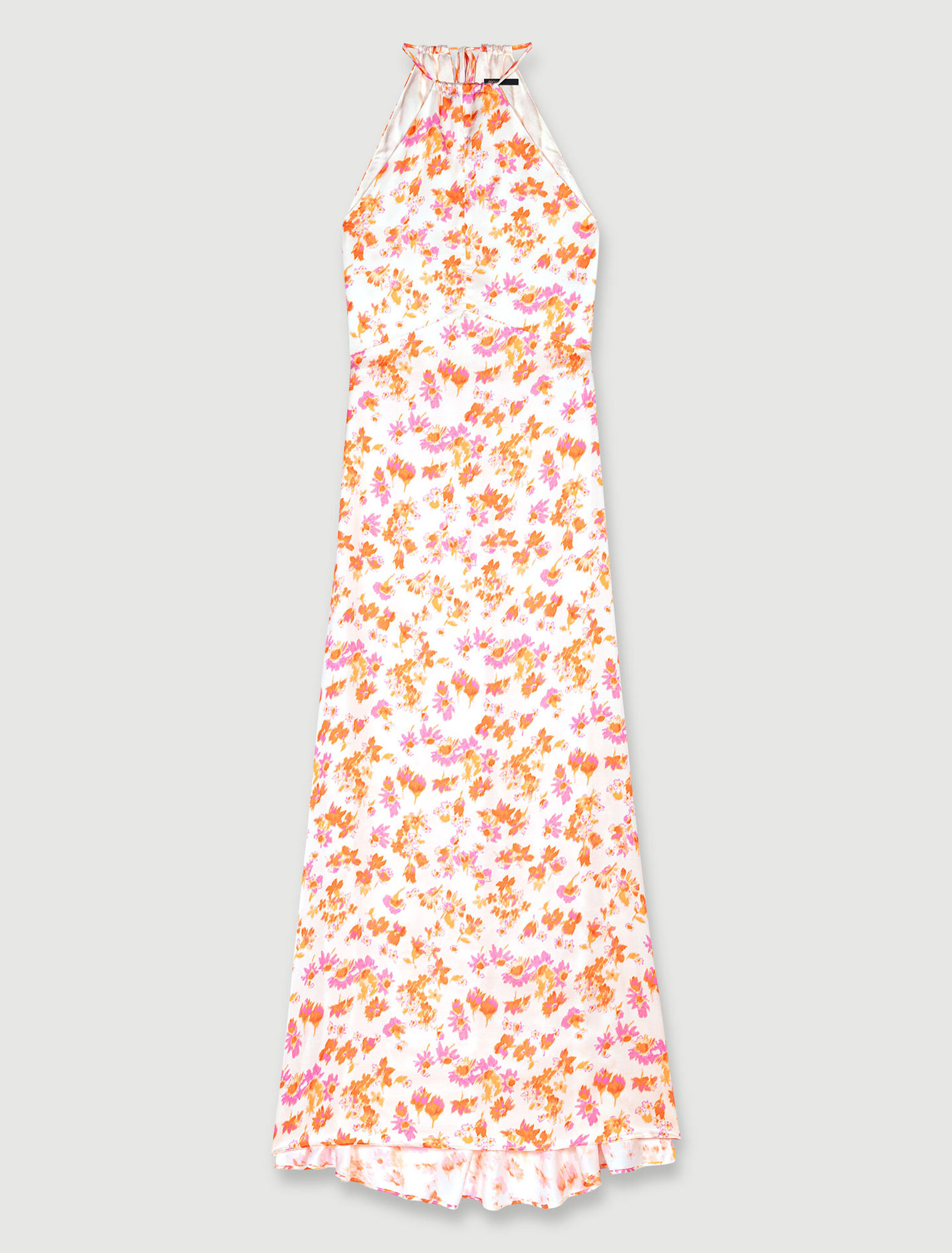 Robe longue fleurie et satinée