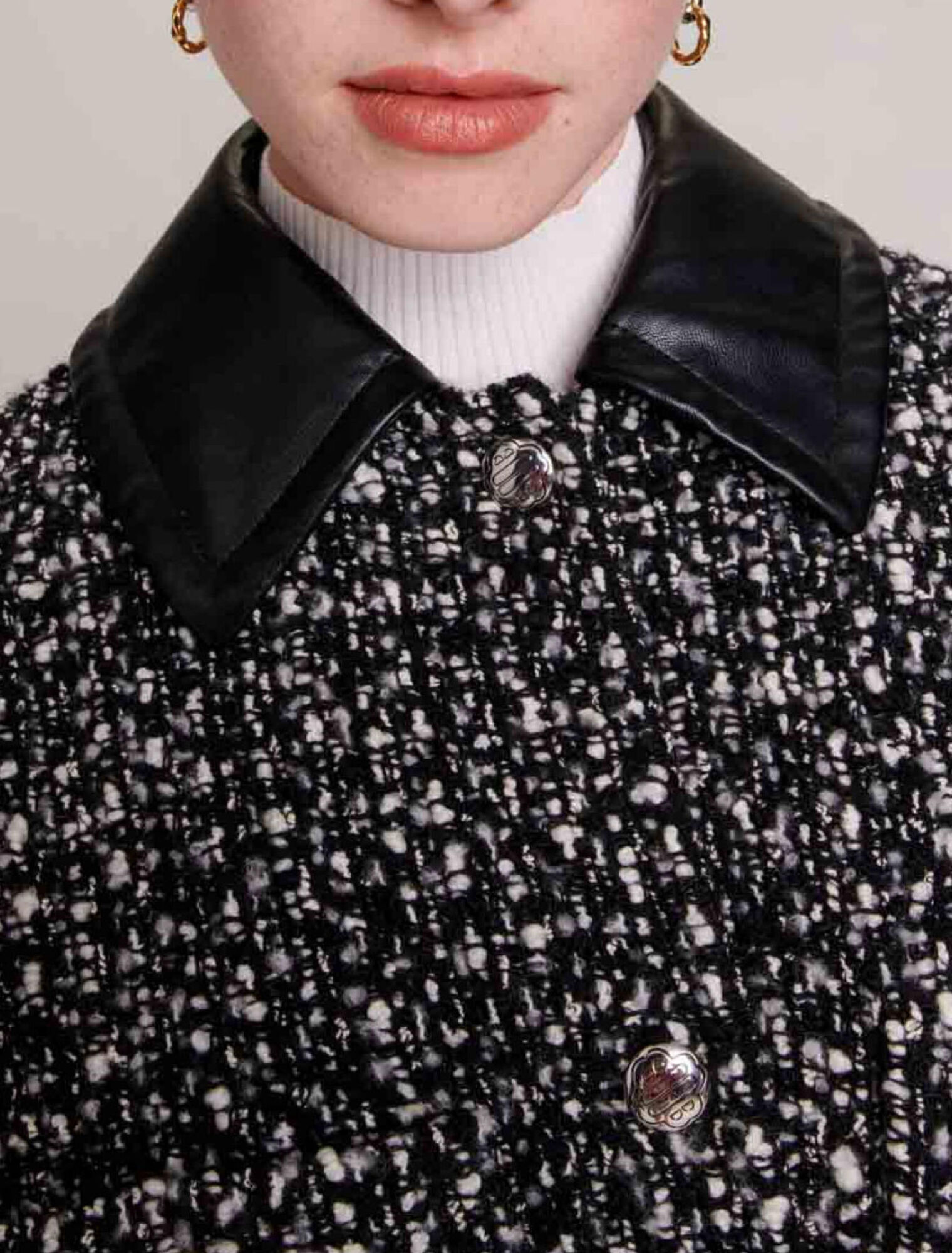 Manteau court en tweed