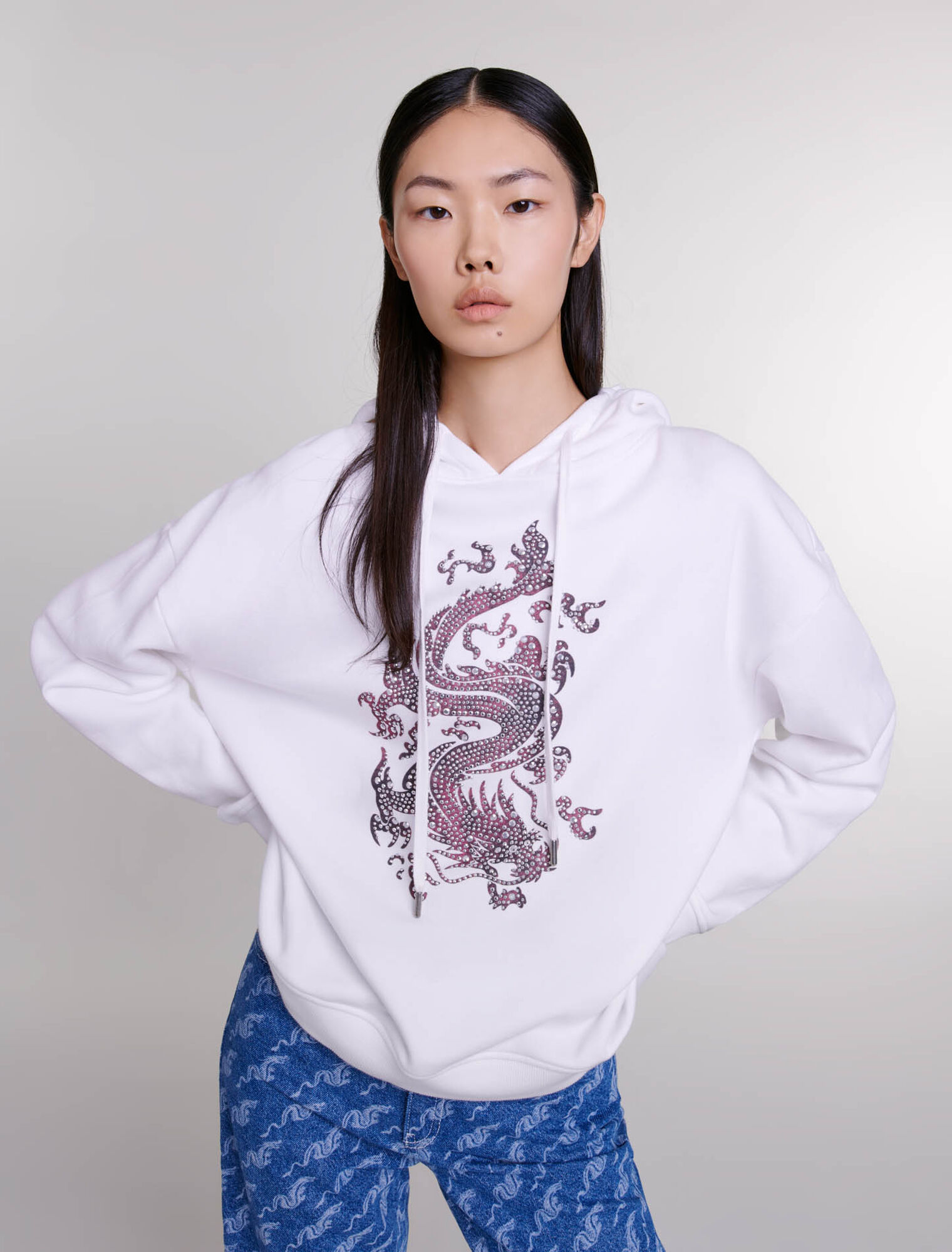 Sweatshirt oversize à strass