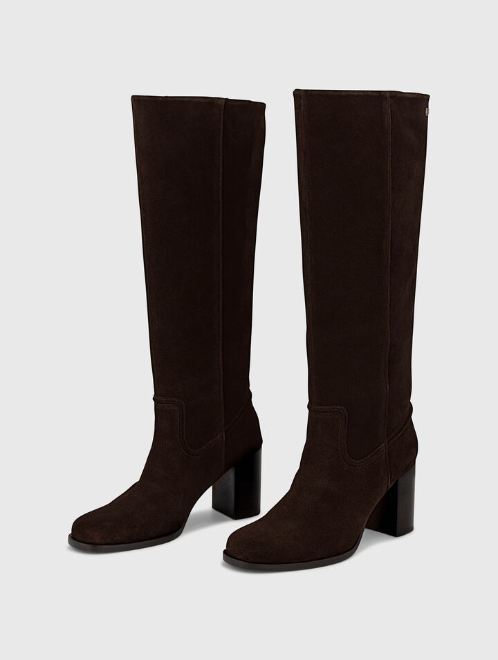 Bottes &agrave; talons en su&egrave;de