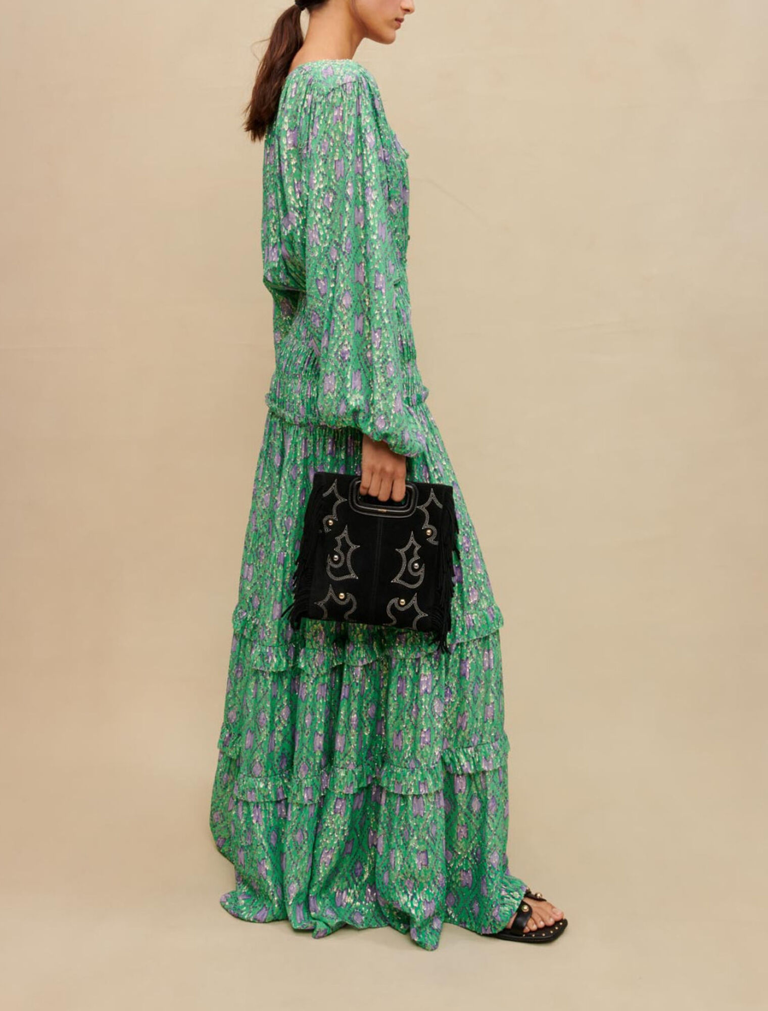 Robe longue métallisée