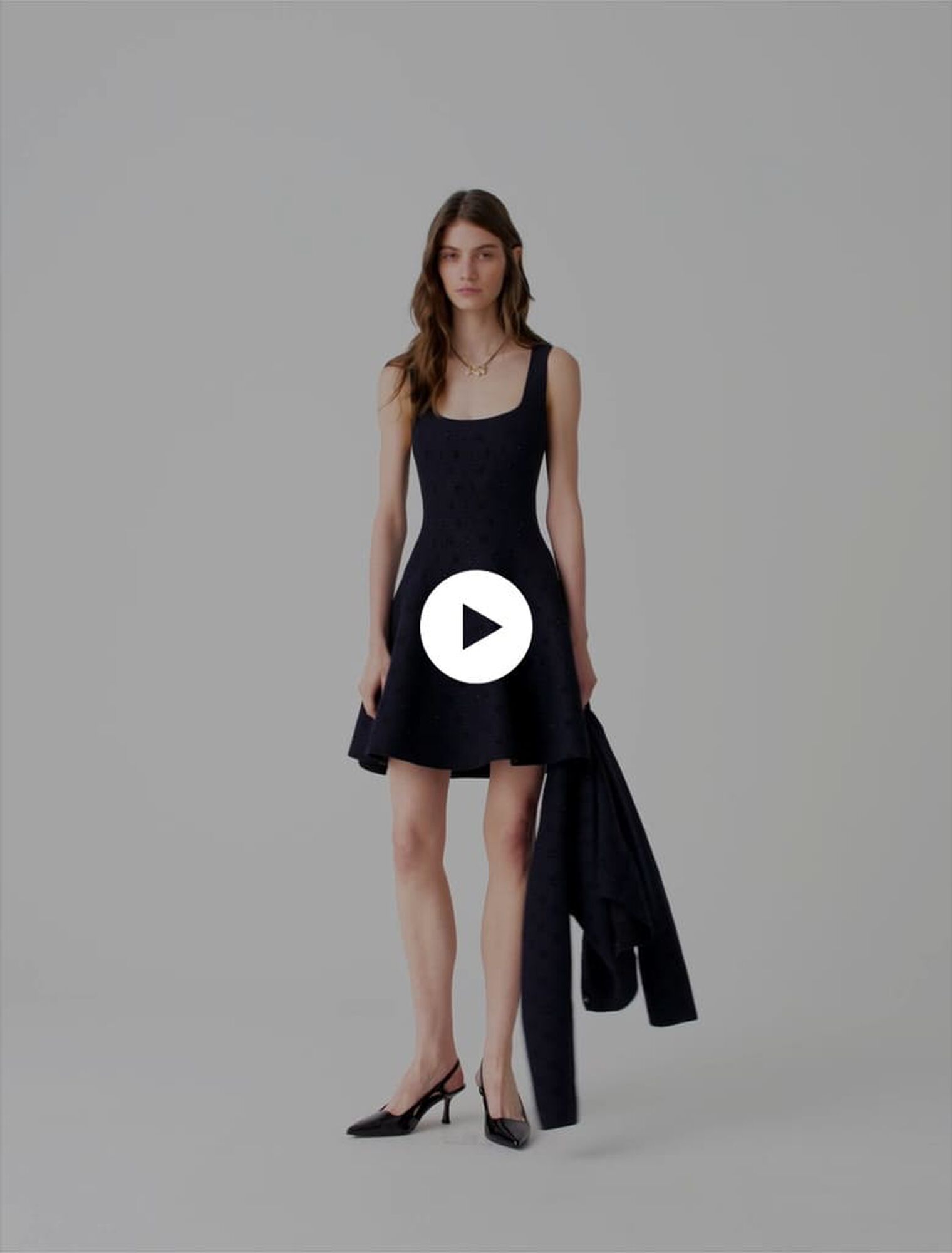 Robe courte patineuse en jacquard