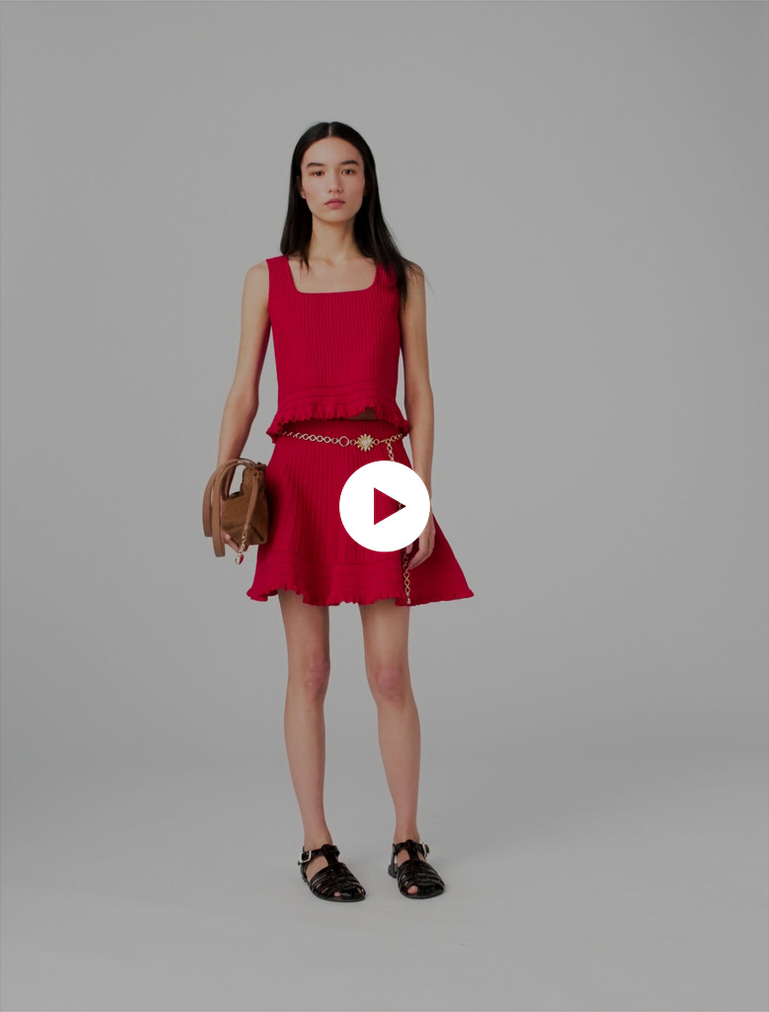 Top en maille avec volants