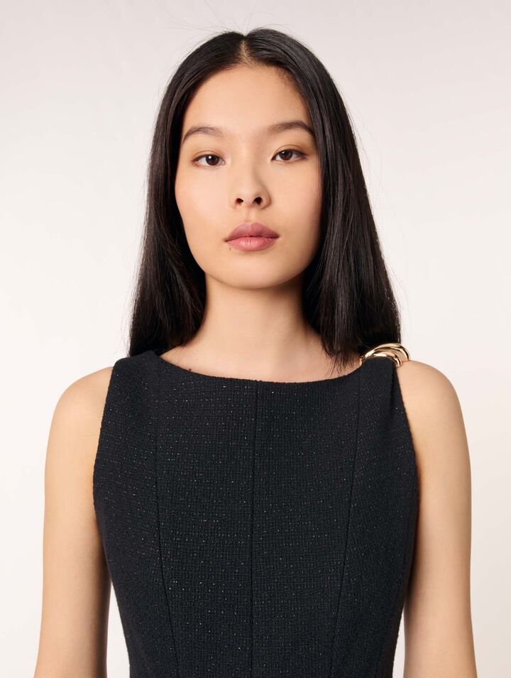 Robe courte évasée en tweed
