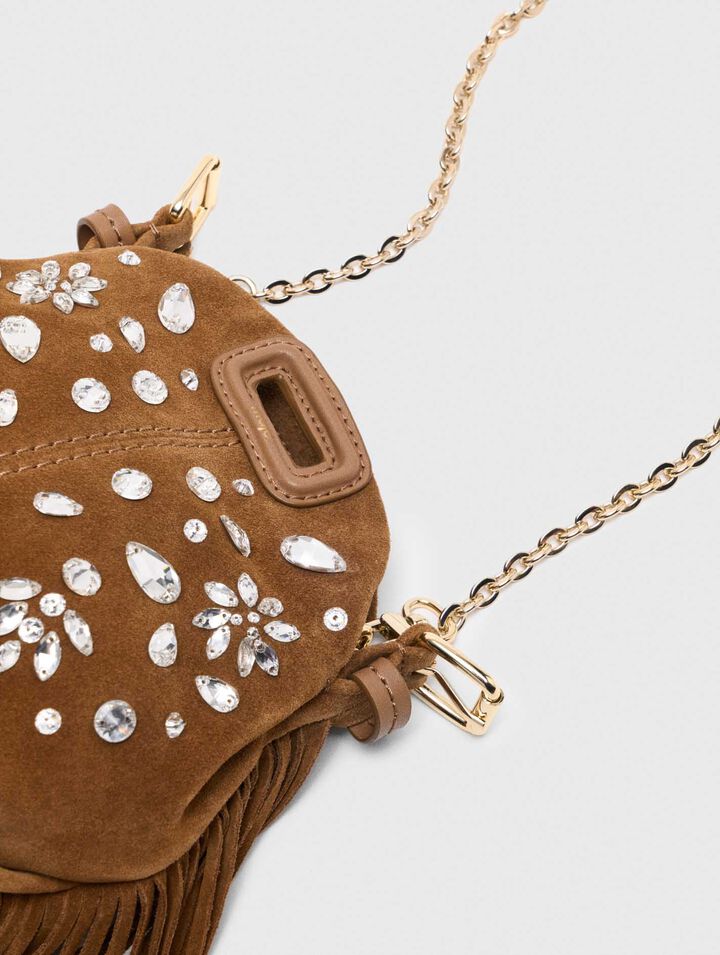 Sac Miss M micro en suède à strass