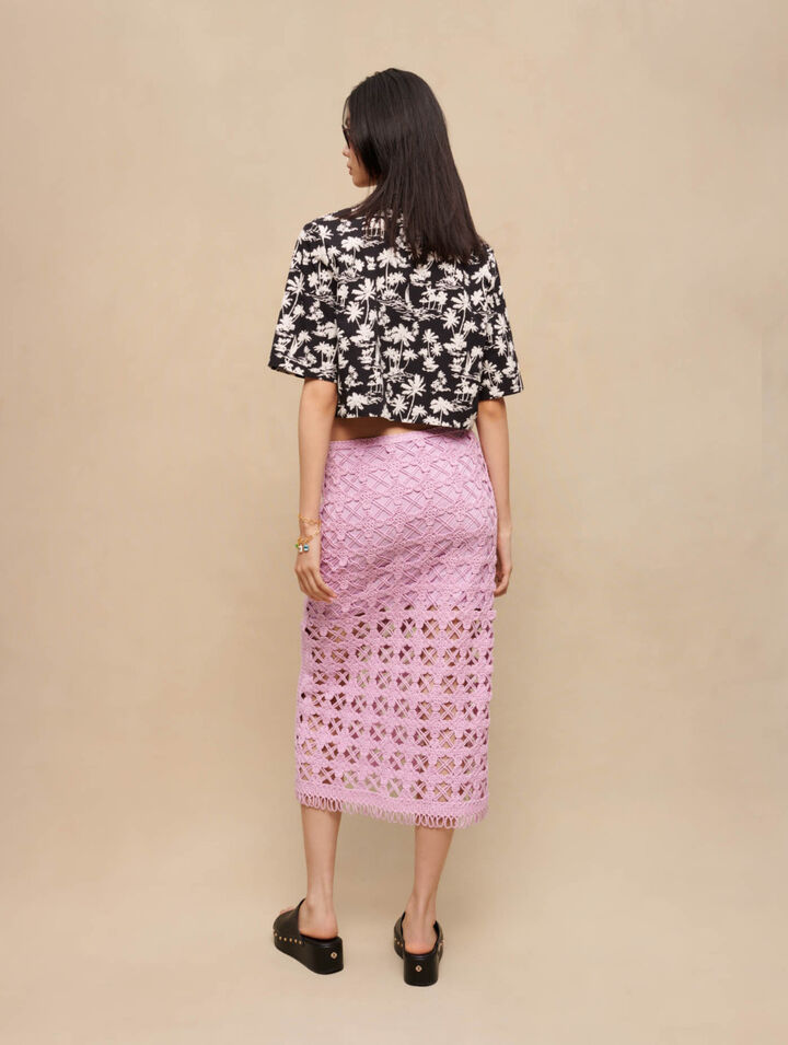 Chemise courte imprimé palmiers