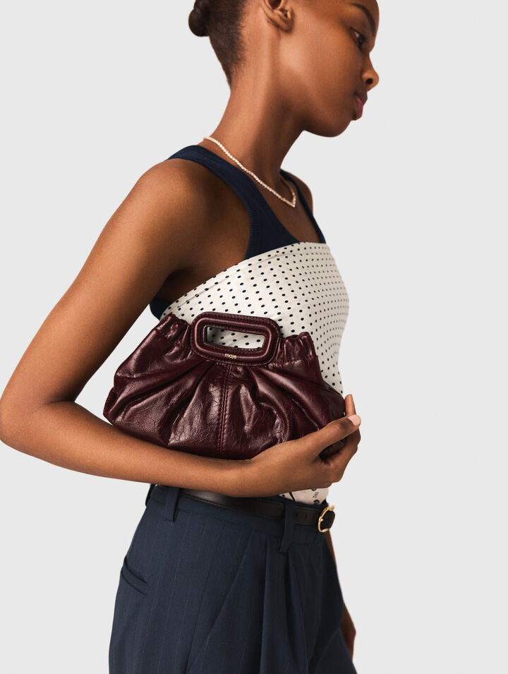 Mini clutch en cuir craquel&eacute;
