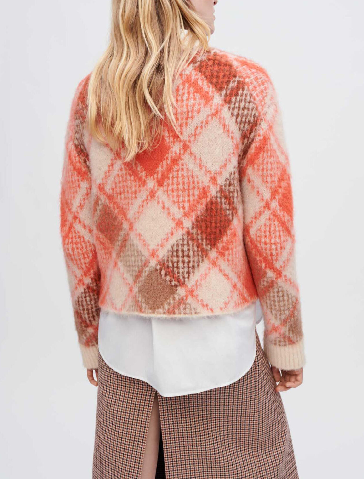 Pull fluffy en jacquard losanges