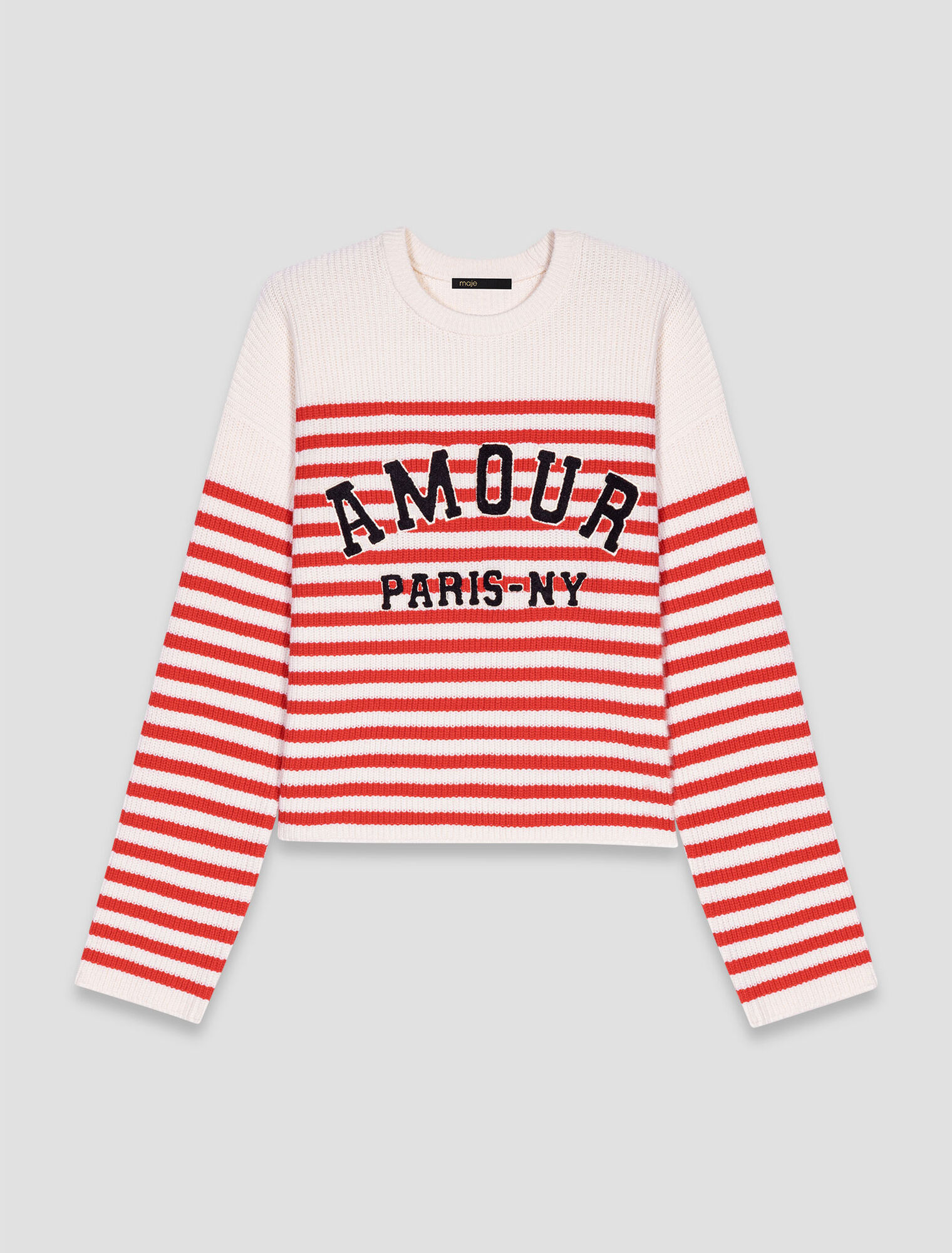 Pull rayé en maille côtelée
