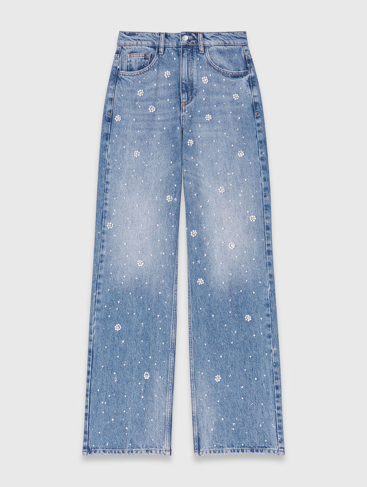 Jean large brodé