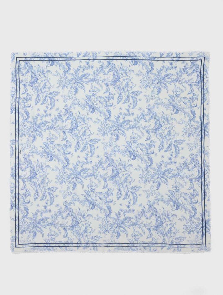 Ch&acirc;le en mix laine imprim&eacute; fleurs