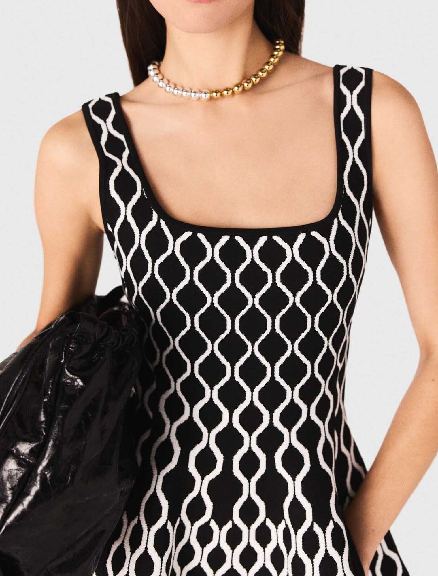 Collier perles bicolores