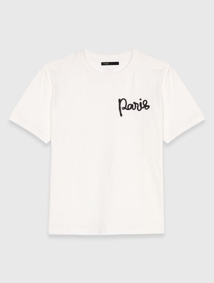 Tee shirt avec logo Paris brod&eacute;