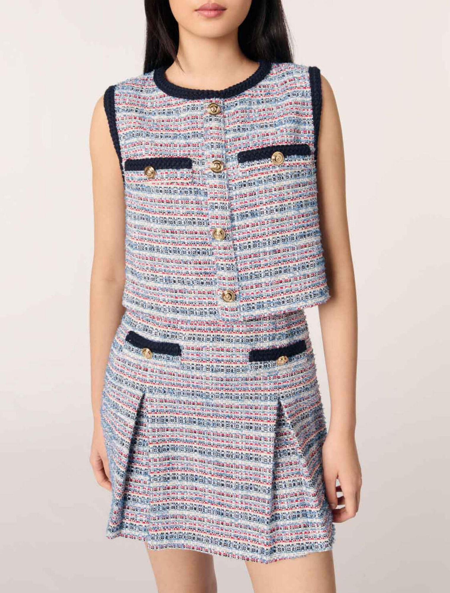 Robe courte 2-en 1 en tweed