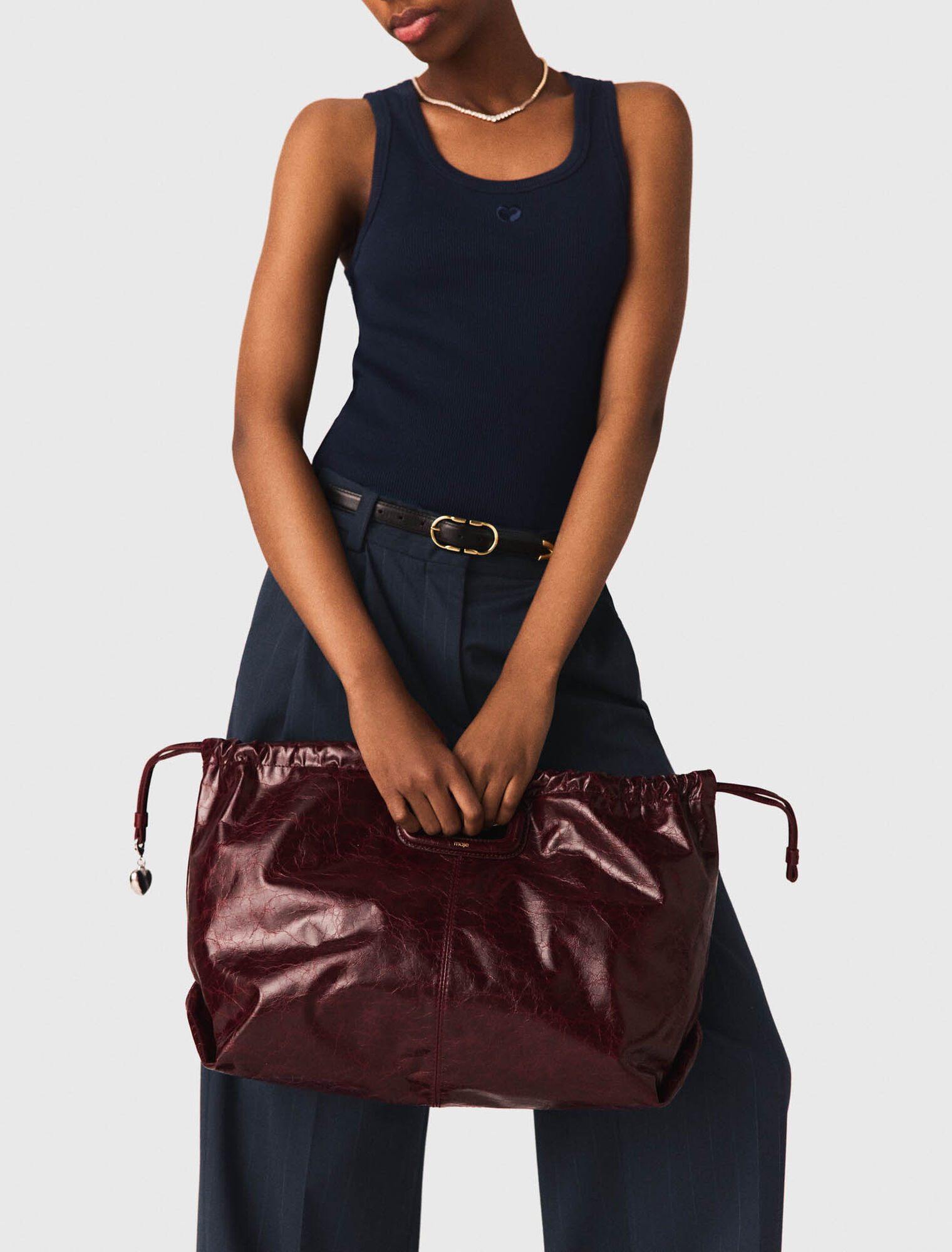 Sac M tote en cuir craquel&eacute;