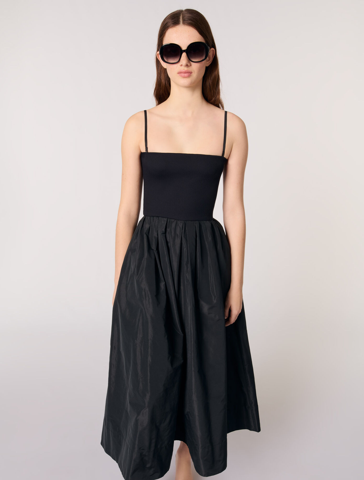 Robe bustier en maille et taffetas