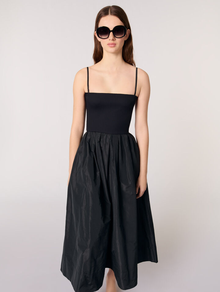 Robe bustier en maille et taffetas