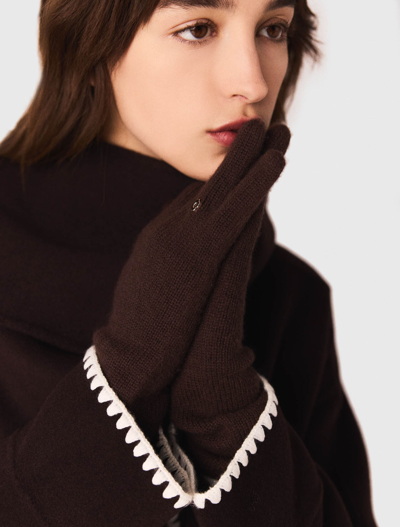Gants longs en laine et cachemire