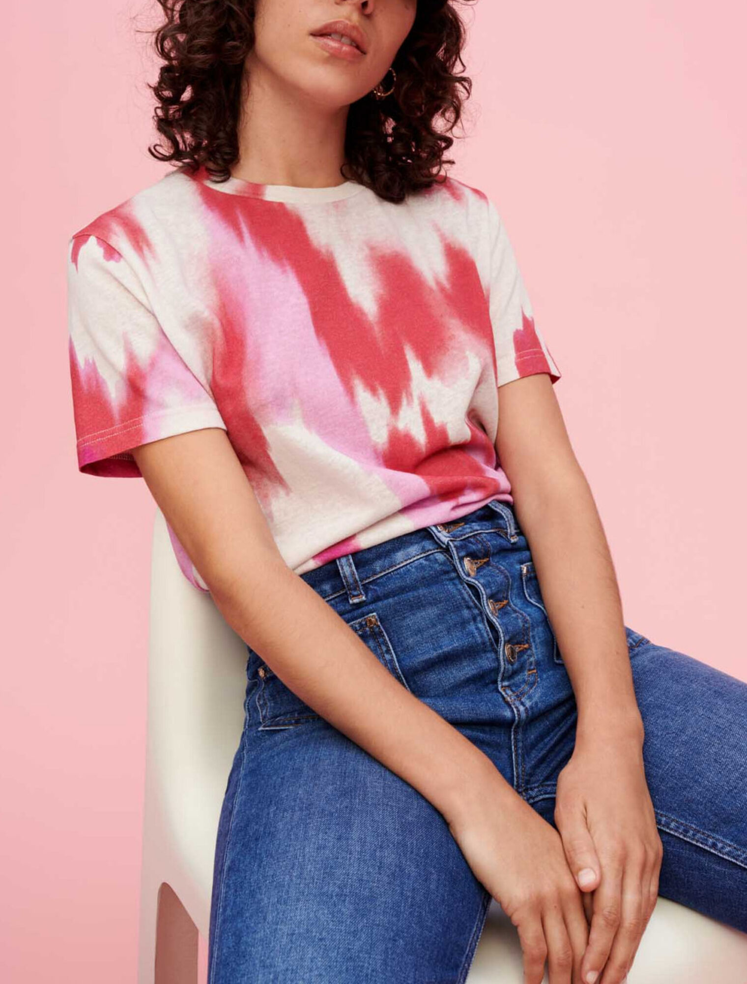 Tee shirt Tie and Dye fuchsia
