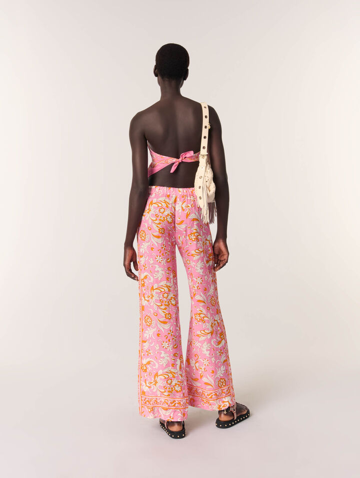 Pantalon en lin imprimé