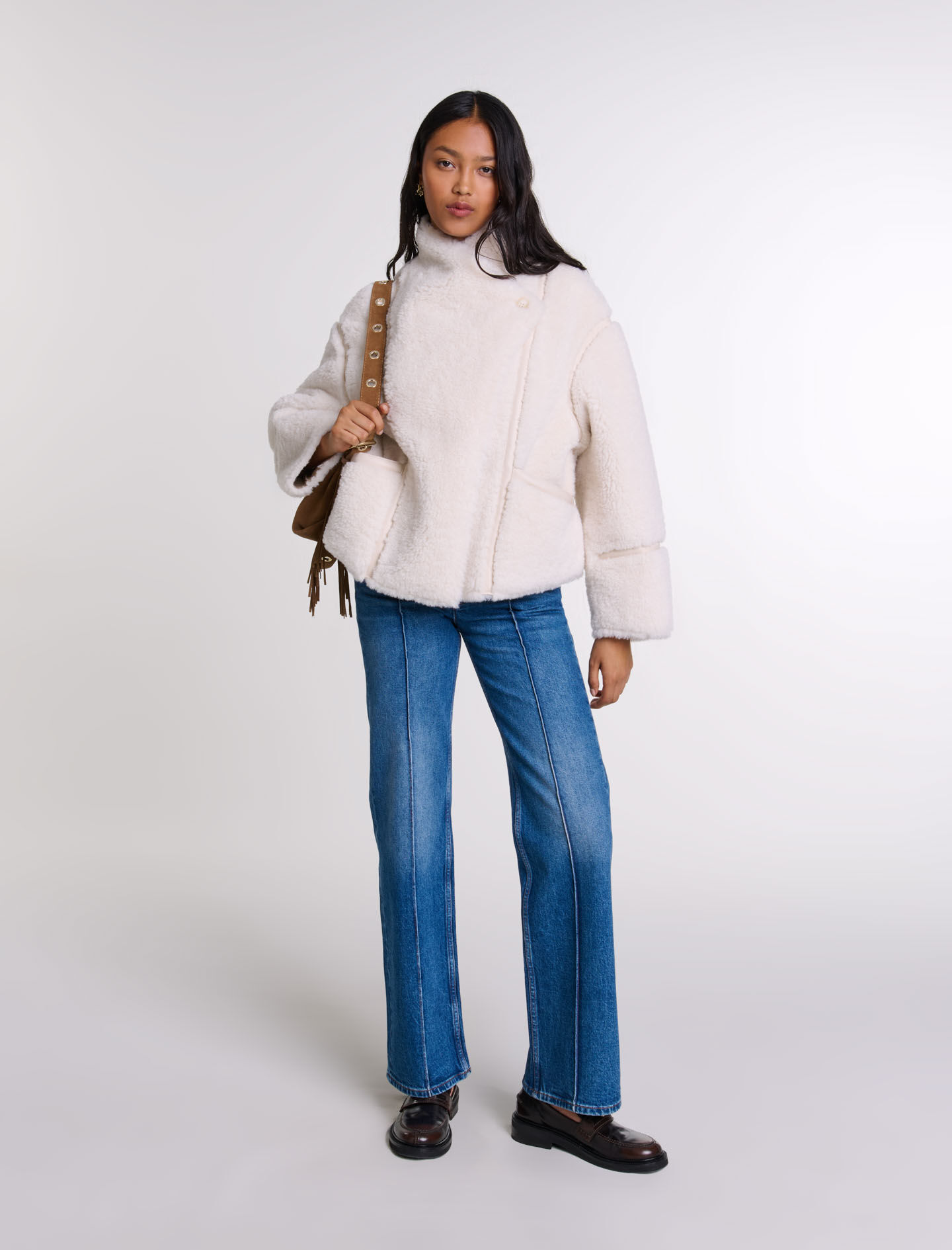 Manteau fourrure maje best sale