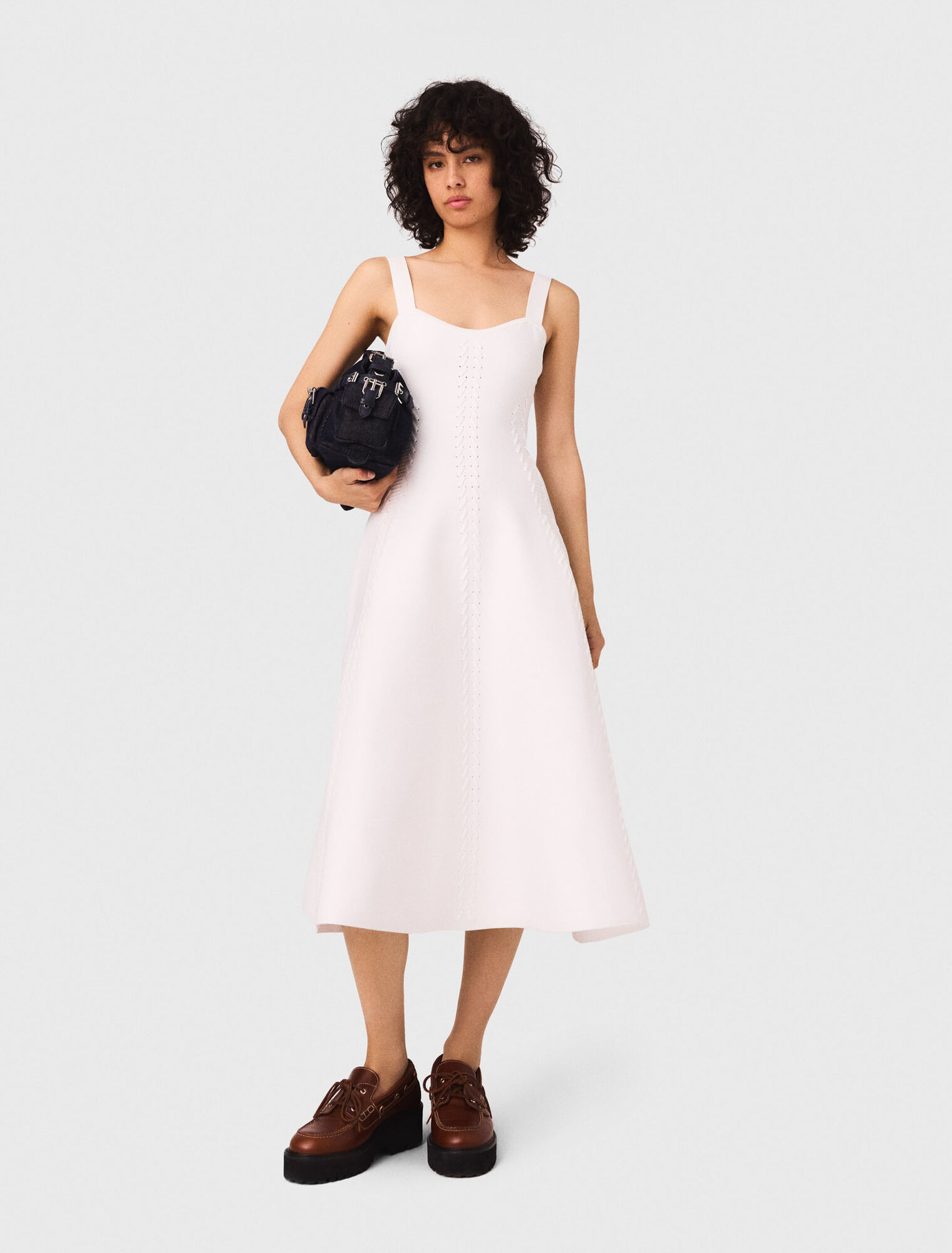 Robe babydoll longue en maille