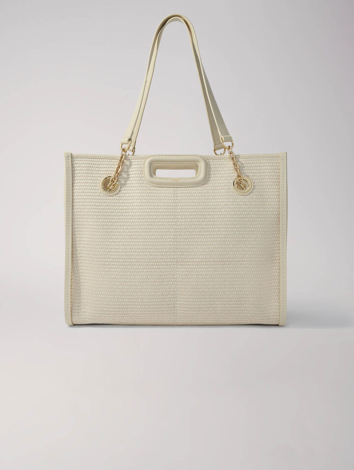 Cabas en textile effet raphia