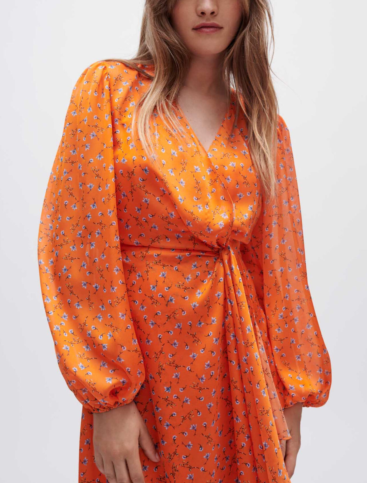 Robe en satin imprimé fleuri