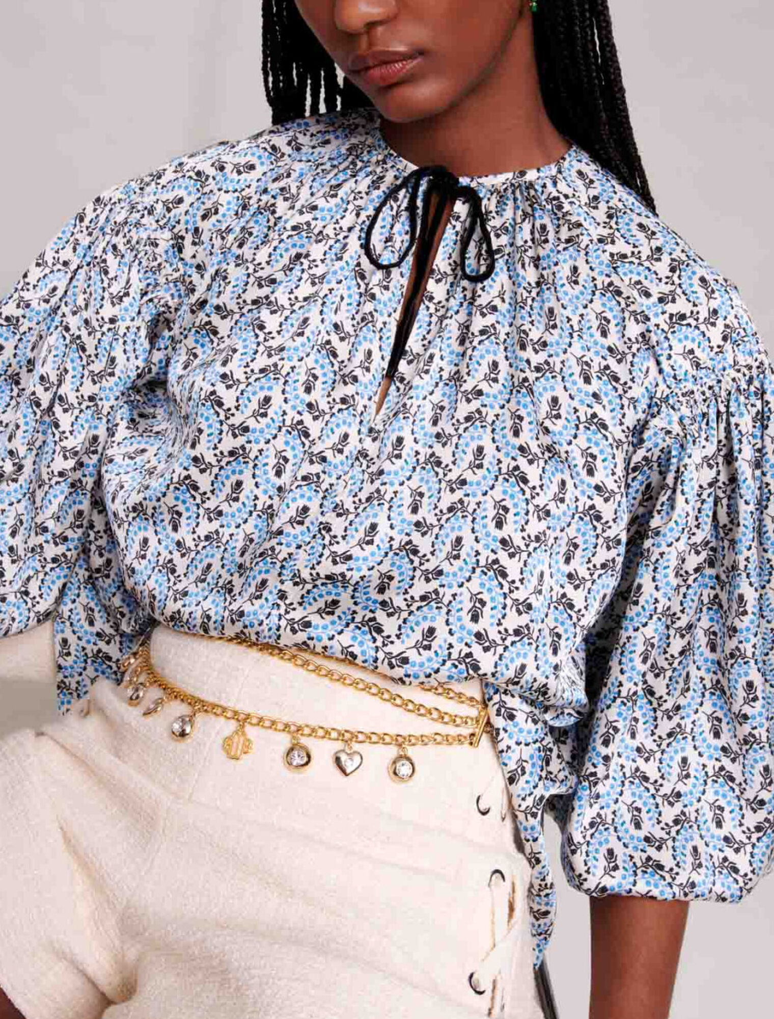 Blouse large satinée